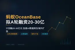 蚂蚁OceanBase拟A轮融资20-30亿