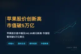 苹果股价创新高 市值破5万亿