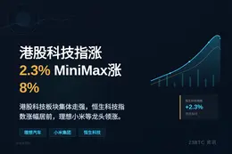 港股科技指涨2.3%，MiniMax涨8%