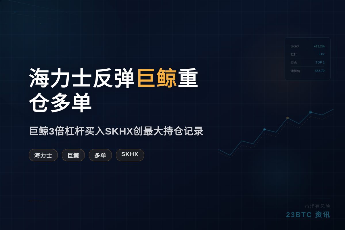 海力士午后反弹，某巨鲸重仓3122万美元SKHX多单