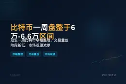 比特币一周盘整于6万-6.6万区间