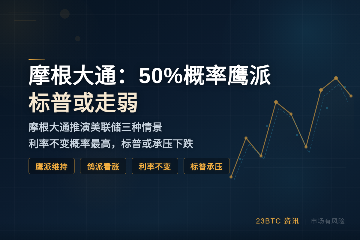 摩根大通:50%概率鹰派,标普或走弱插图1 摩根大通:50%概率鹰派,标普或走弱