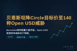 贝恩斯坦降Circle目标价至140，称Open USD威胁