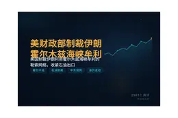 美财政部制裁伊朗霍尔木兹海峡牟利