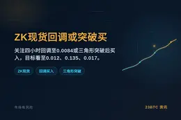 2026-08-30 13:48:20 ZK现货回调或突破买