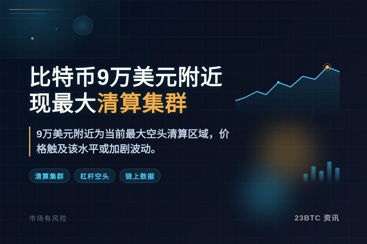 比特币9万美元附近现最大清算集群