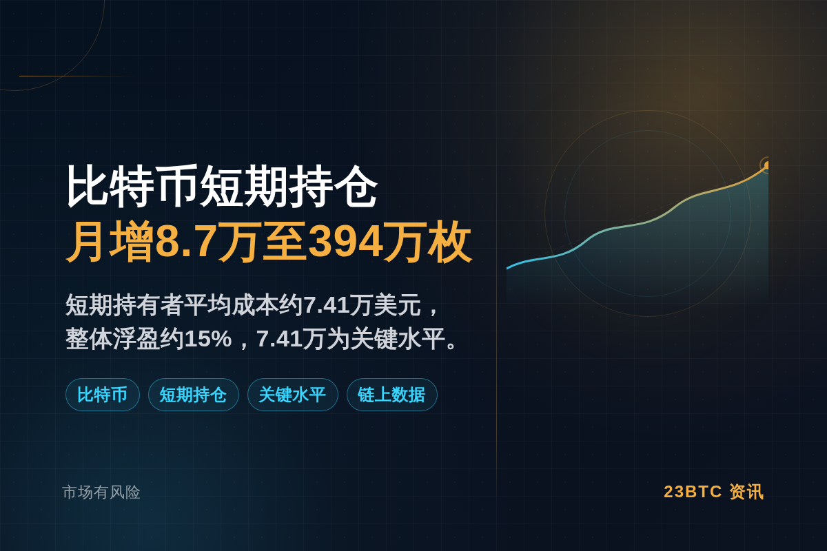 比特币短期持仓月增8.7万至394万