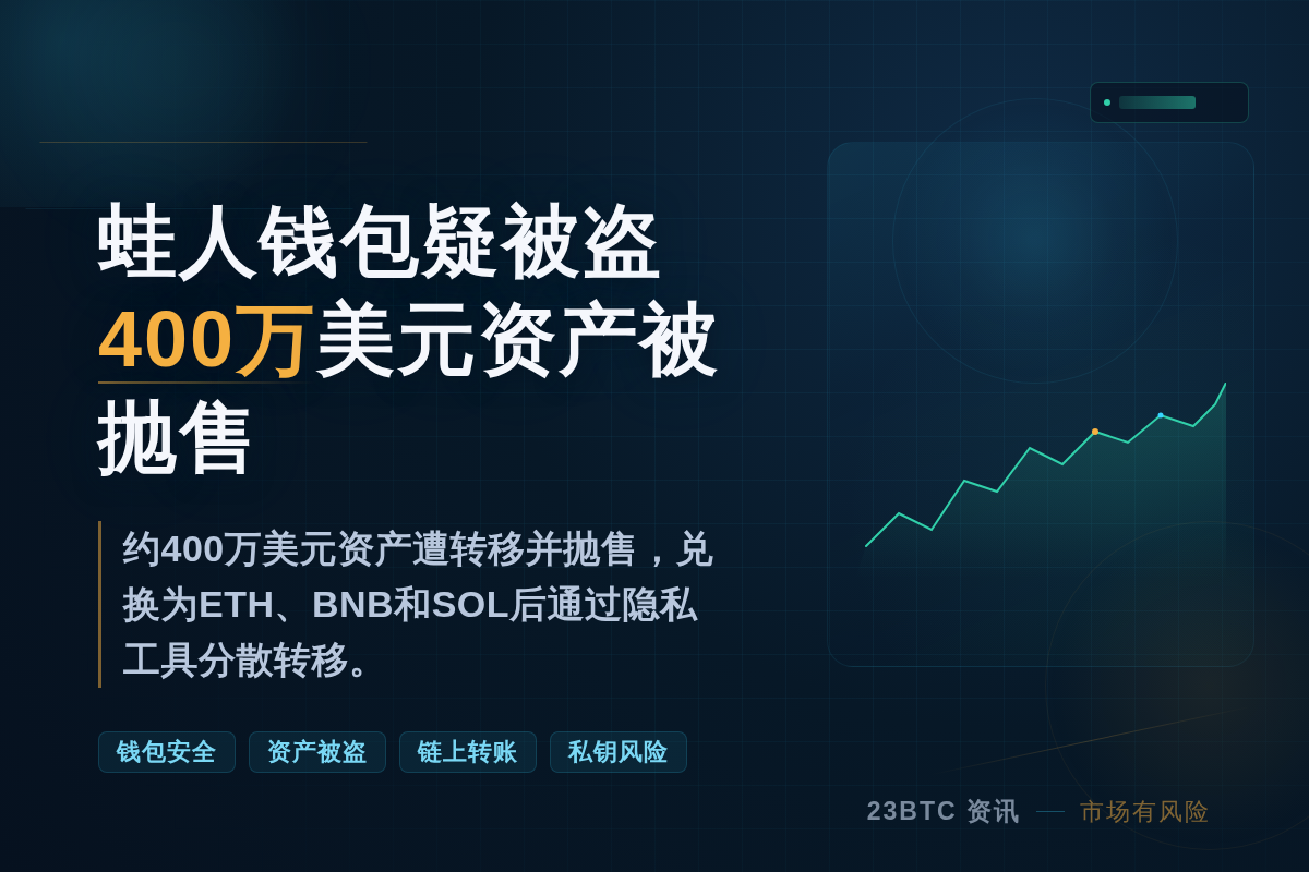 蛙人钱包疑被盗 400万美元资产被抛售插图1 蛙人钱包疑被盗 400万美元资产被抛售