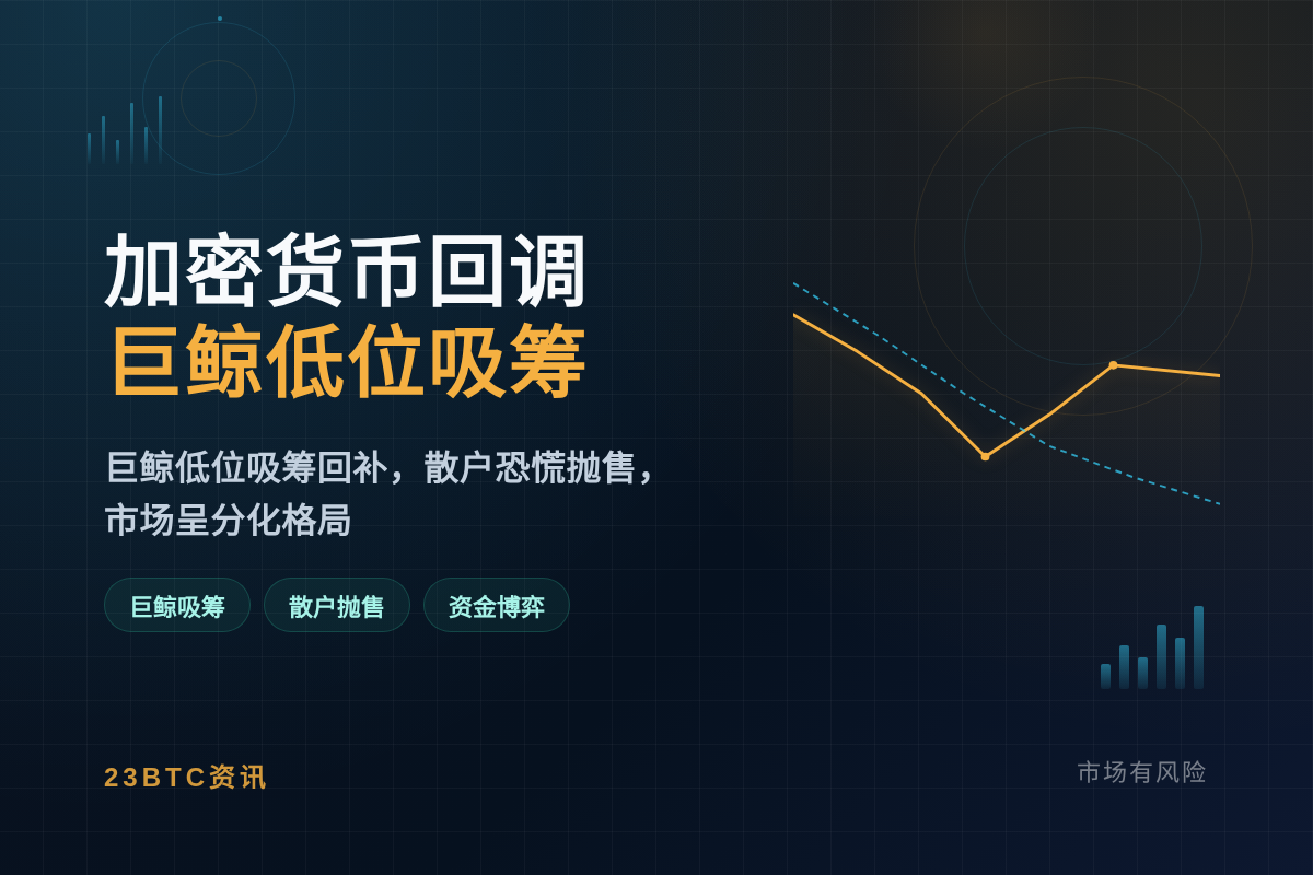 加密货币回调，巨鲸低位吸筹
