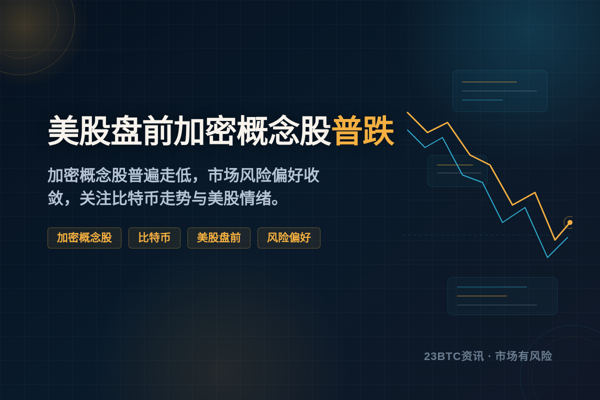 美股盘前加密概念股普跌插图1 美股盘前加密概念股普跌