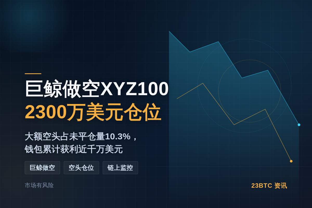 巨鲸做空XYZ100,仓位2300万美元插图1 巨鲸做空XYZ100,仓位2300万美元