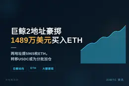 巨鲸2地址豪掷1489万美元买入ETH