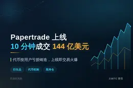 Papertrade上线不到10分钟，名义成交额144亿美元