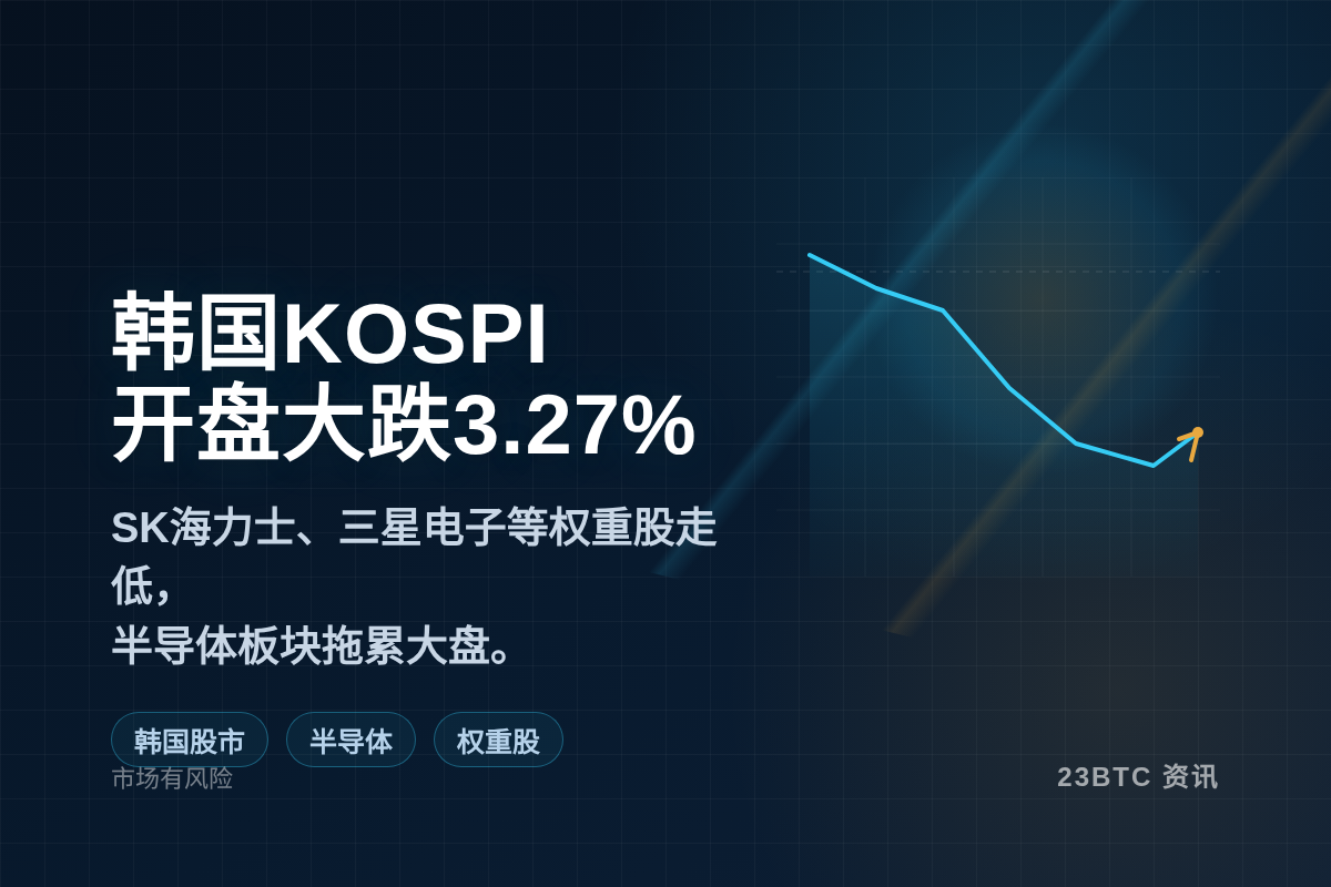 韩KOSPI开盘大跌3.27%
