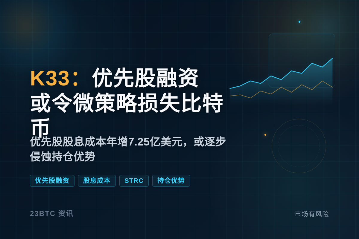 K33：优先股融资或令微策略损失比特币
