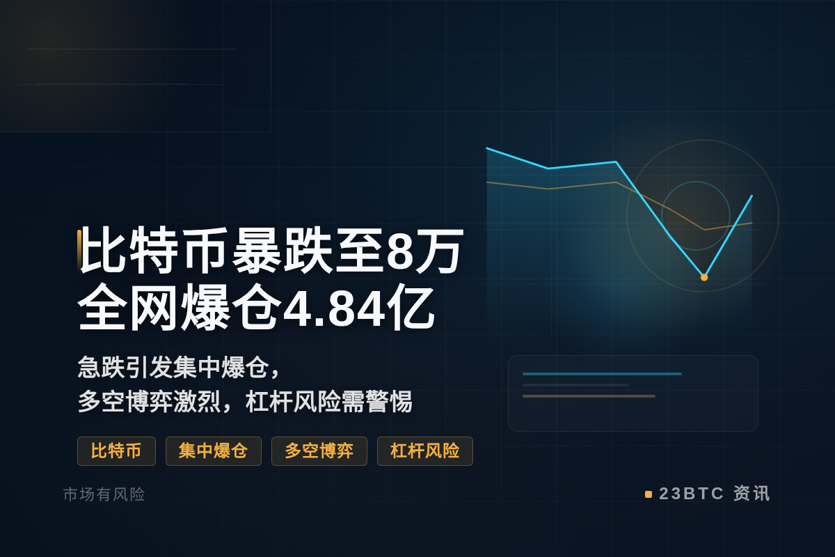 比特币暴跌至8万，1小时爆仓4.84亿