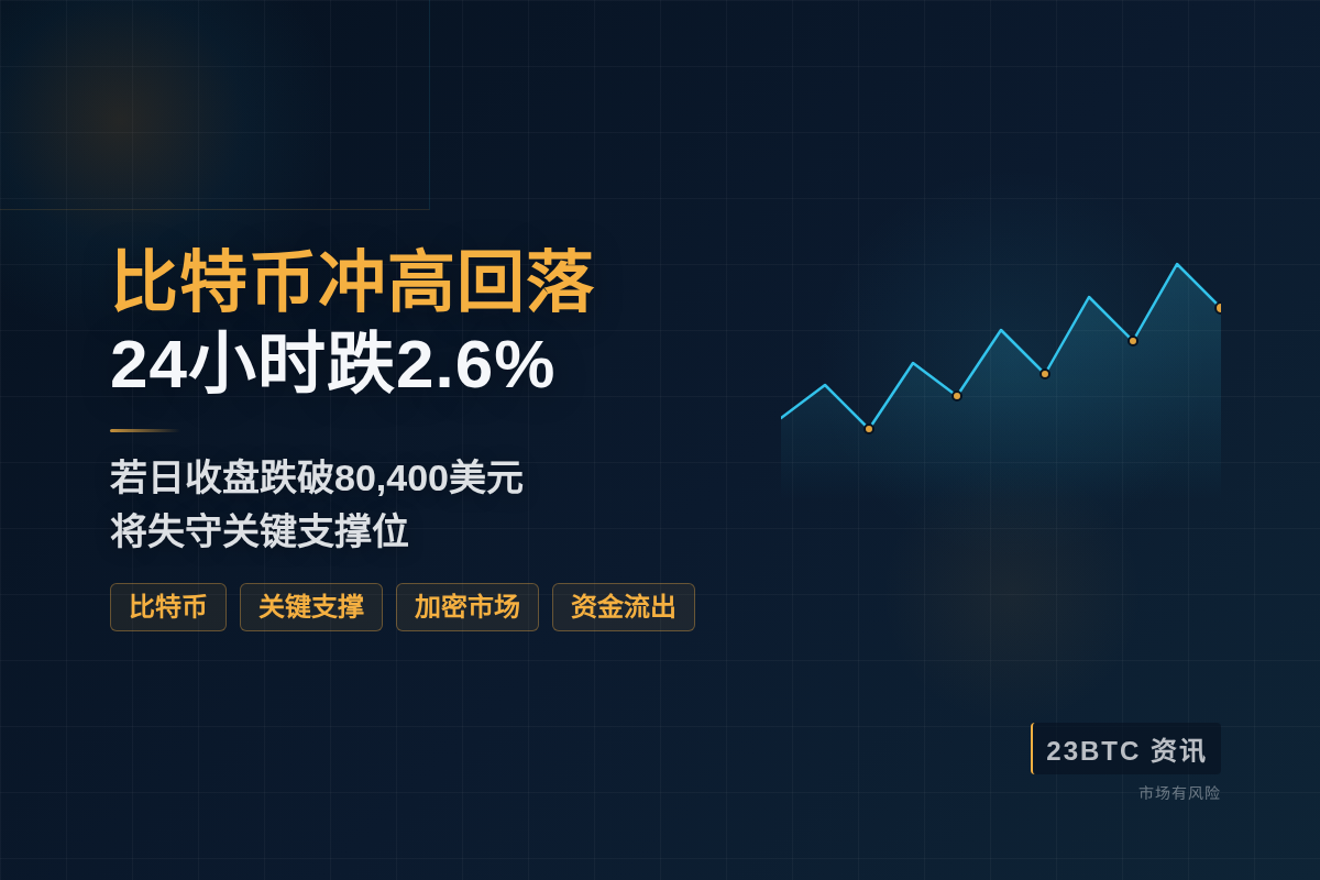 比特币冲高回落，24小时跌2.6%