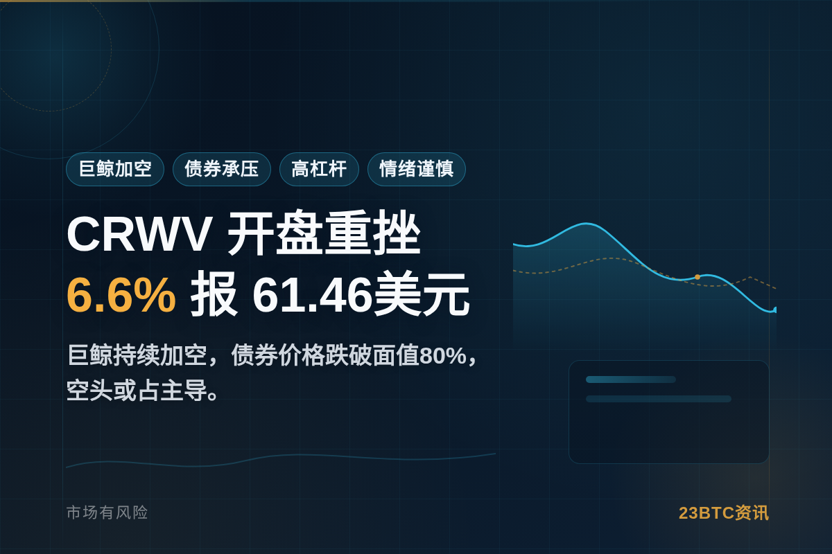 CRWV开盘重挫6.6%,报61.46美元插图1 CRWV开盘重挫6.6%,报61.46美元
