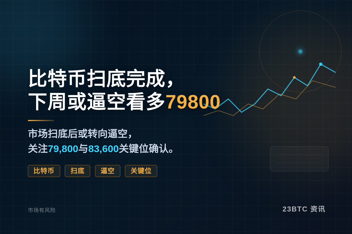 比特币扫底完成,下周或逼空看多79800插图1 比特币扫底完成,下周或逼空看多79800