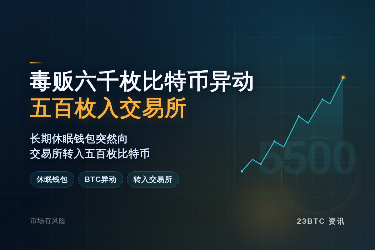 毒贩六千枚比特币异动，五百枚入交易所