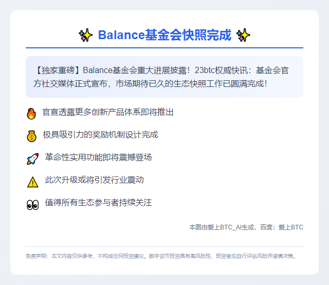Balance基金会快照完成