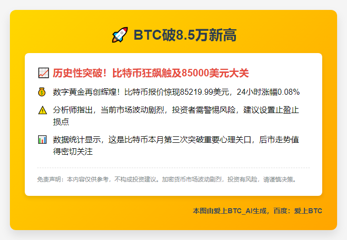 BTC破8.5万新高