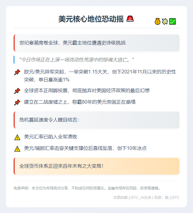 美元核心地位恐动摇