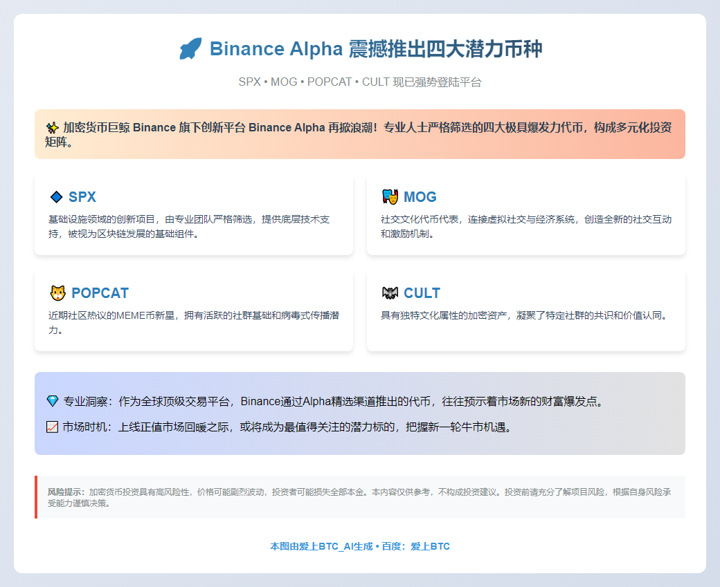 Binance 上线4新代币