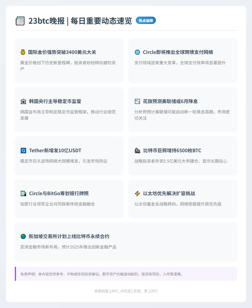 23btc晚报 | 4月21日重要动态速览