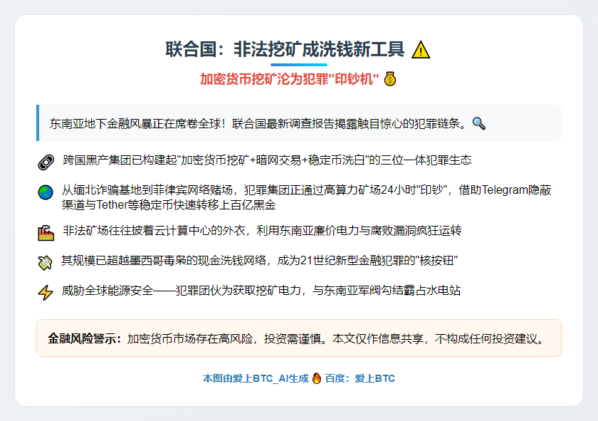 联合国：非法挖矿成洗钱新工具