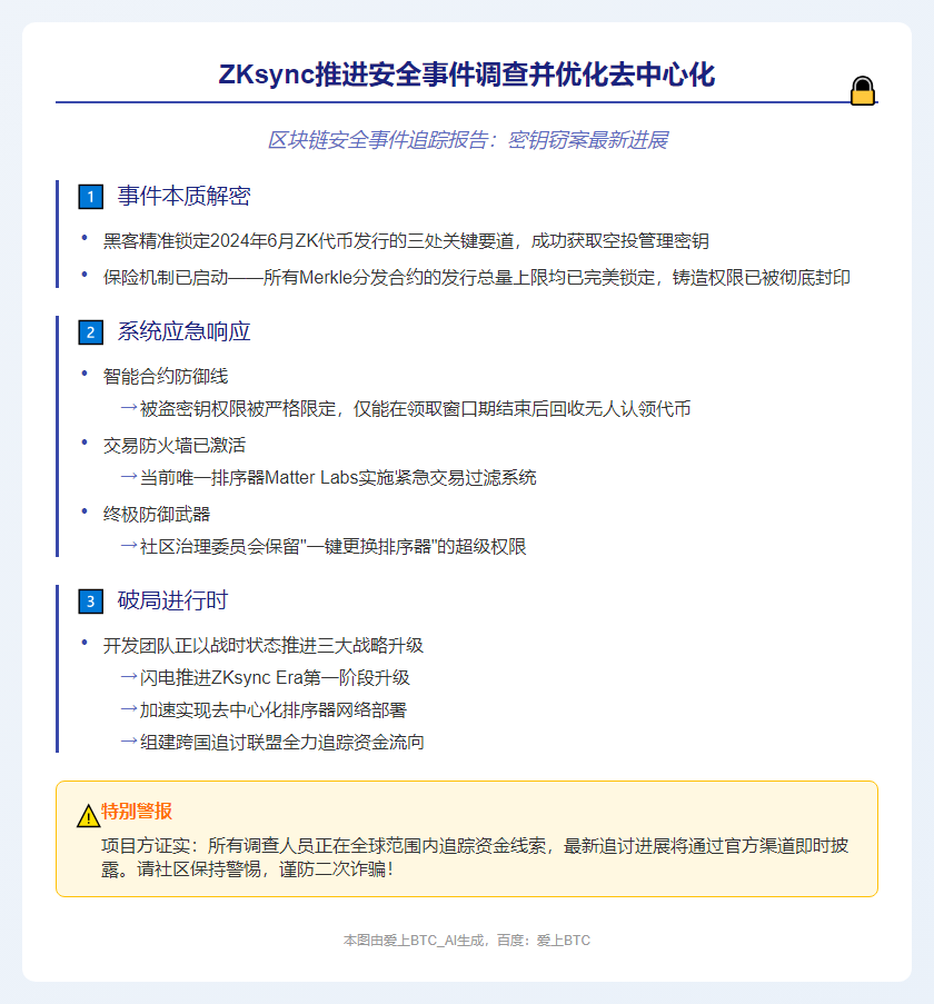 ZKsync推进安全事件调查并优化去中心化