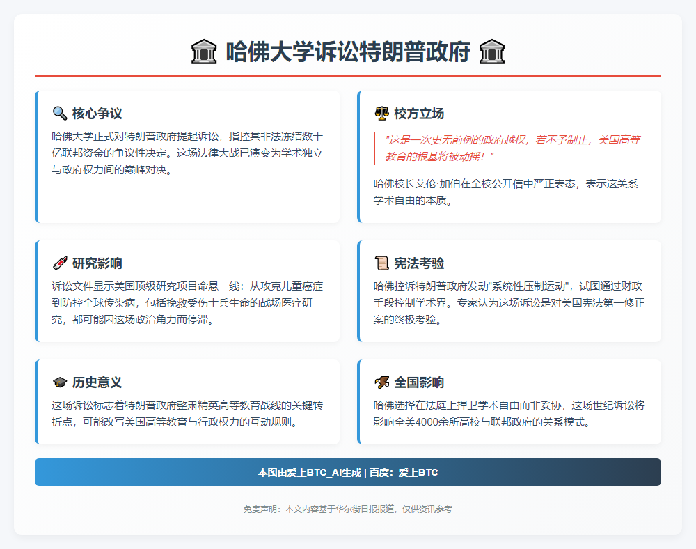 哈佛起诉特朗普政府