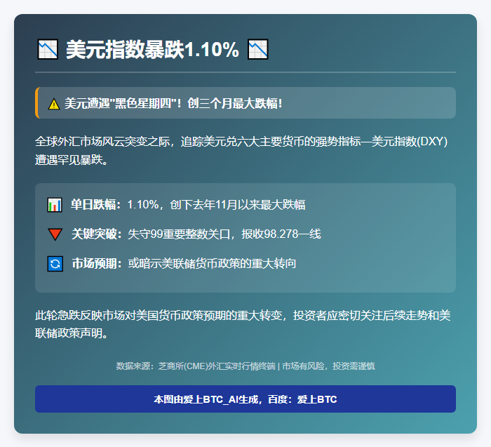 美元指数暴跌1.10%
