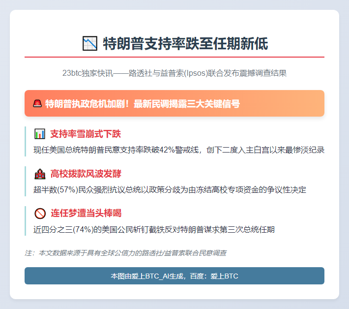 特朗普支持率跌至任期新低