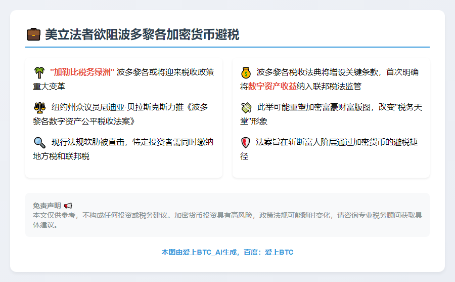美立法者欲阻波多黎各加密货币避税
