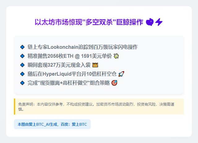 巨鲸1591美元卖出2056ETH并做空