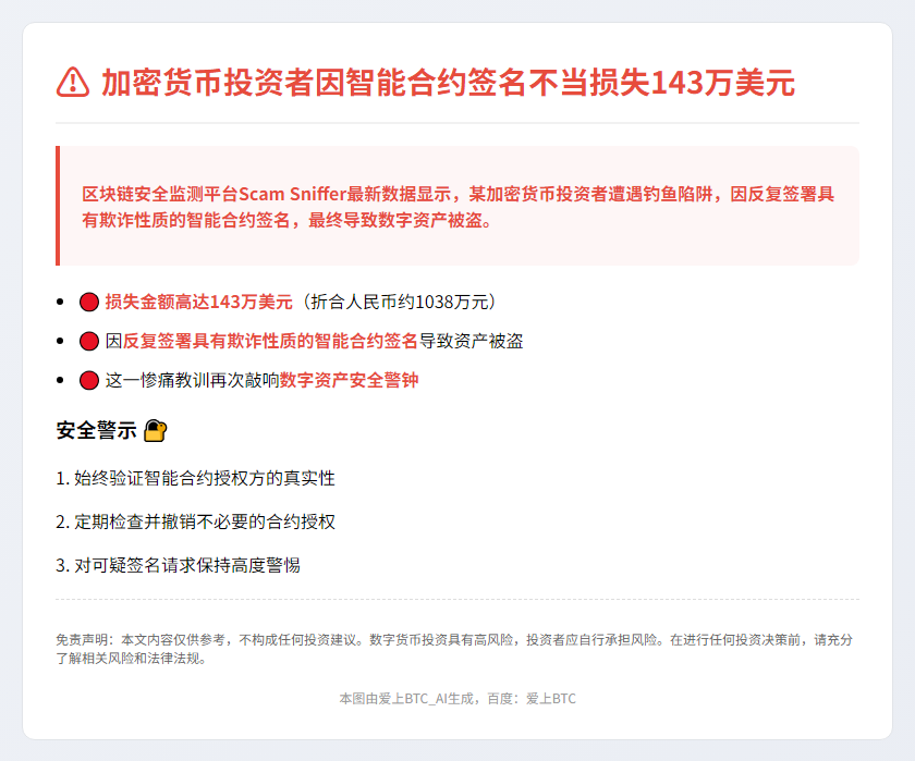 用户被骗签损失143万美元