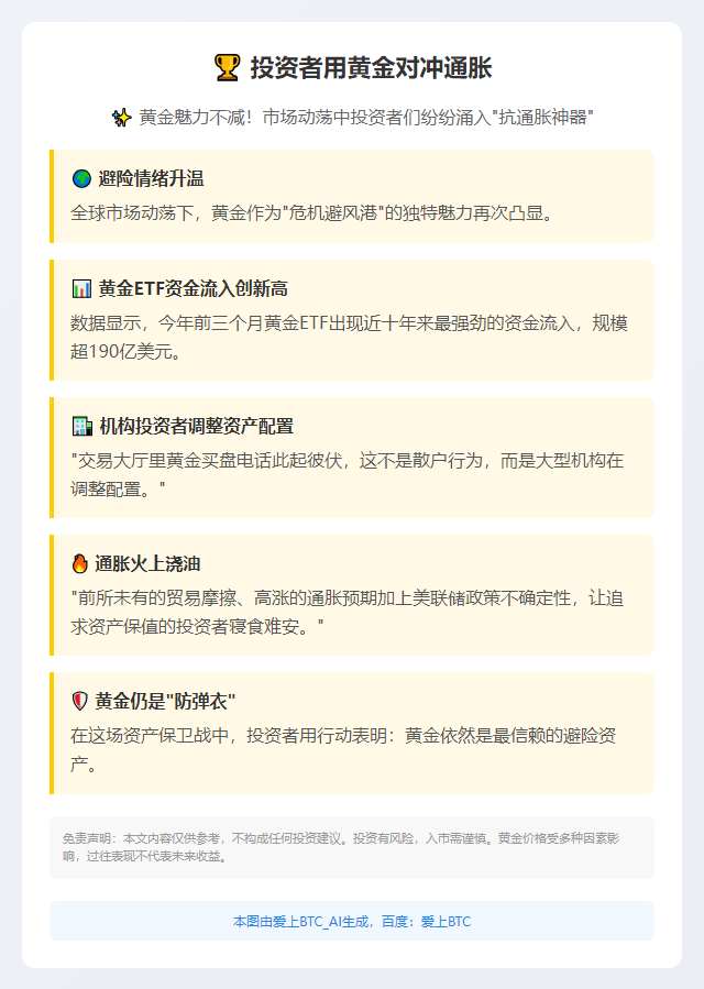 投资者用黄金对冲通胀