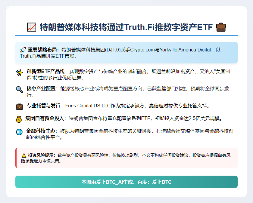 特朗普媒体科技将通过Truth.Fi推数字资产ETF
