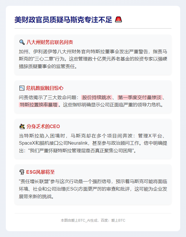 美财政官员质疑马斯克专注不足