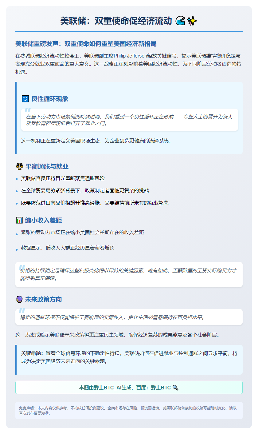 美联储：双重使命促经济流动