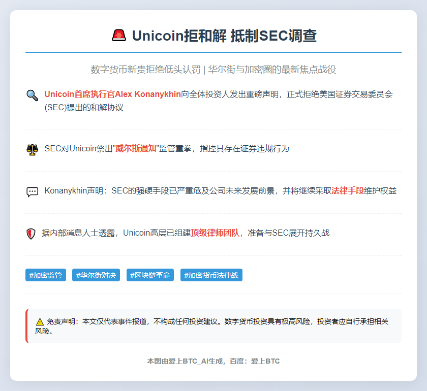 Unicoin拒和解 抵制SEC调查