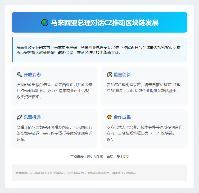 马来西亚总理对话CZ推动区块链发展