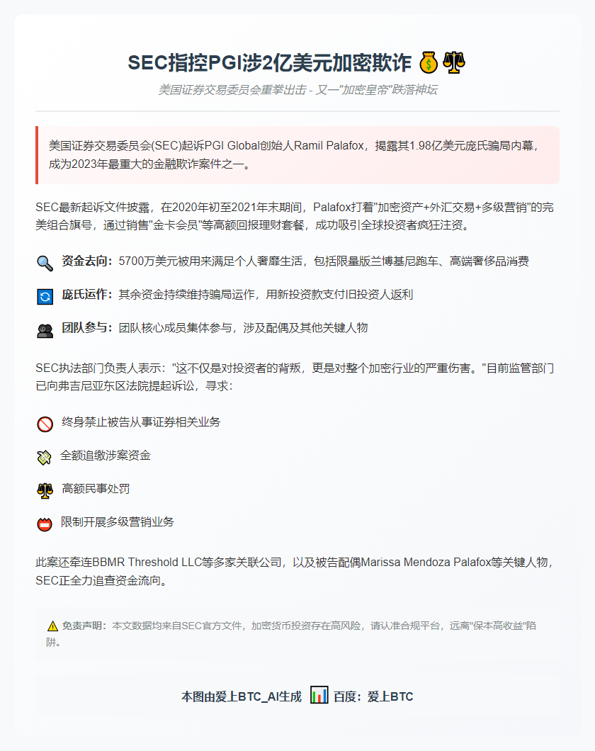 SEC指控PGI涉2亿美元加密欺诈