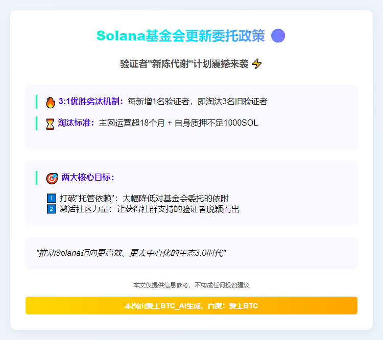 Solana基金会更新委托政策