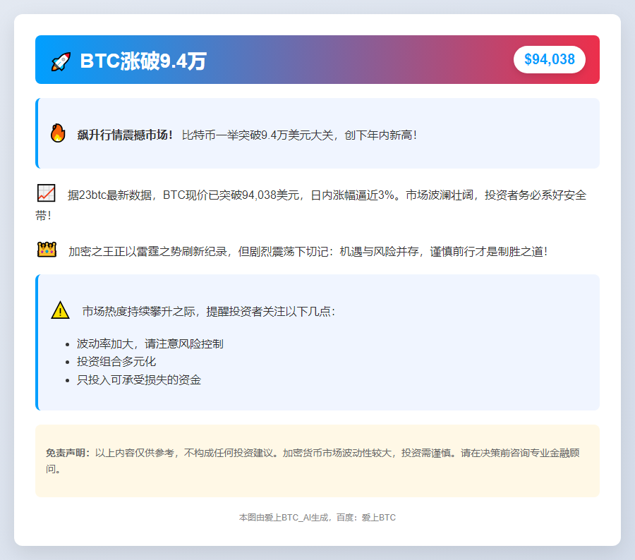 BTC涨破9.4万