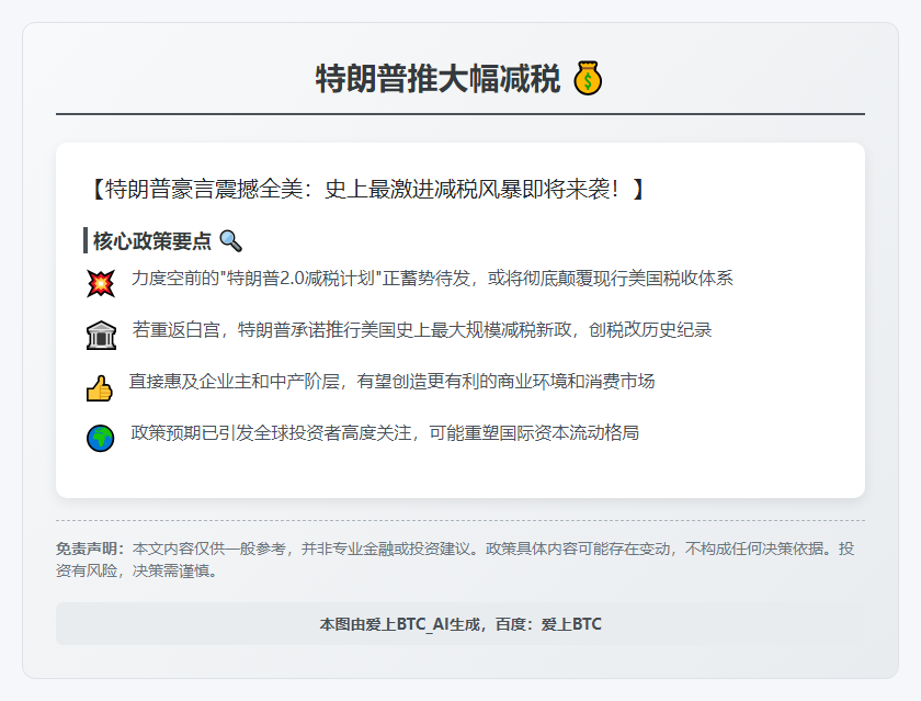 特朗普推大幅减税