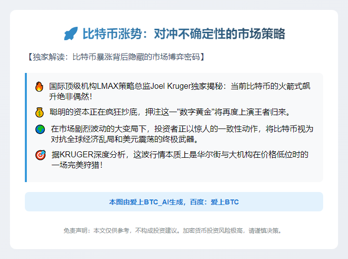 比特币涨势：对冲不确定性的市场策略