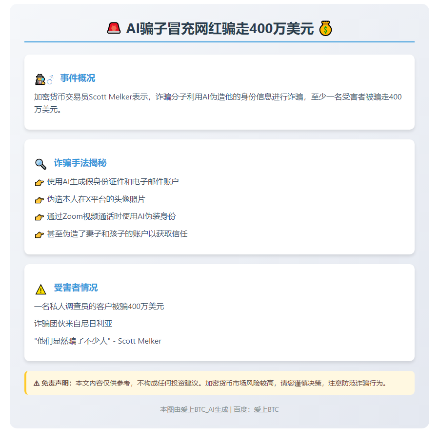 AI骗子冒充网红骗走400万美元