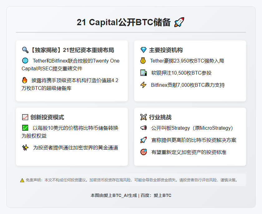 21 Capital公开BTC储备：Tether和软银为主要来源
